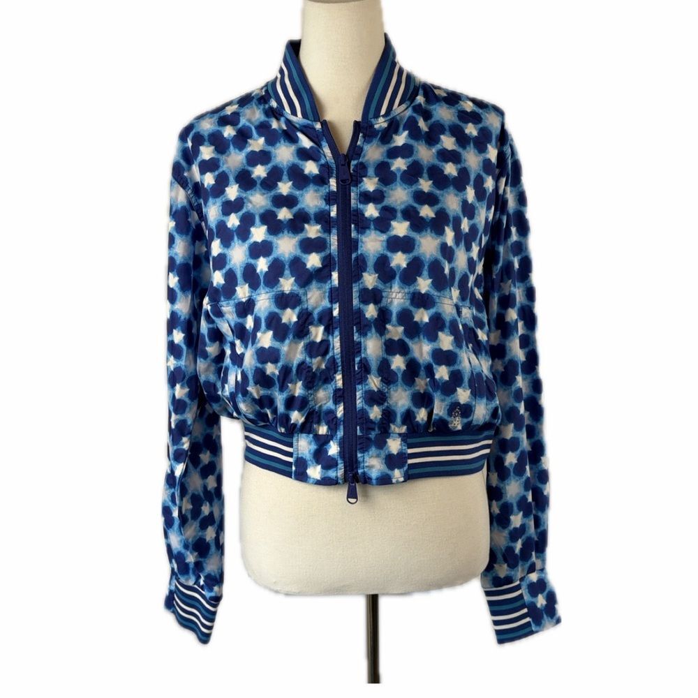 Free People Movement Top Seed Tennis Jacket M Bomber Retro Preppy Pickle Ball